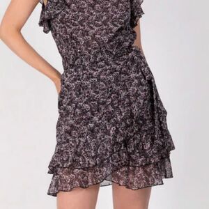 NWT Sabina Musayev Snapir Floral Chiffon Wrap Mini Skirt